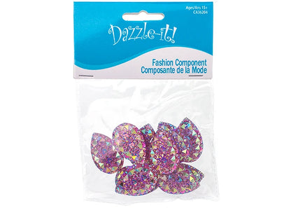 Resin Sew-on GummySpike(10pcs) Drop 20x30mm Pink AB