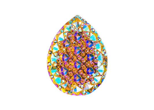Resin Sew-on GummySpike(10pcs) Drop 20x30mm Citrine AB