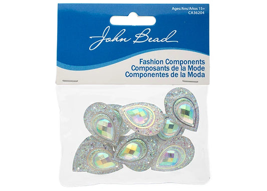 Resin Sew-On Peacock Stones 10pcs 20x30mm Drop Crystal AB