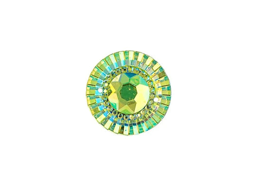 Resin Sew-On Piikki Stones 10pcs 20mm Round Lime AB