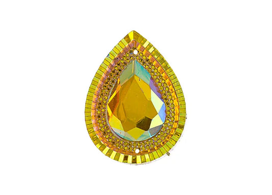 Resin Sew-On Piikki Stones 10pcs 20x30mm Drop Citrine AB