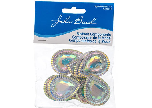 Resin Sew-On Piikki Stones 10pcs 30x40mm Drop Crystal AB