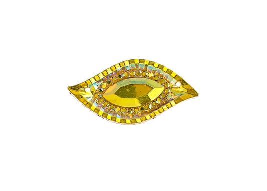 Resin Sew-On Piikki Stones 10pcs 15x30mm Navette Citrine AB
