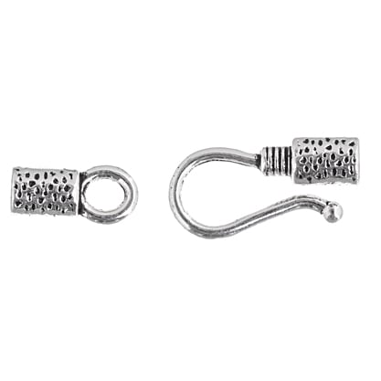 Hook & Eye - Cylinder 27x8mm Antique Silver
