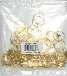 Ear Hoop Round 25mm Gold 100PCS
