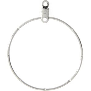 Ear Hoops Round Knotched 30mm Nickel Color LF/NF 100PCS