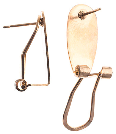 Fingernail Earring 10x20mm (25pr) Rose Gold