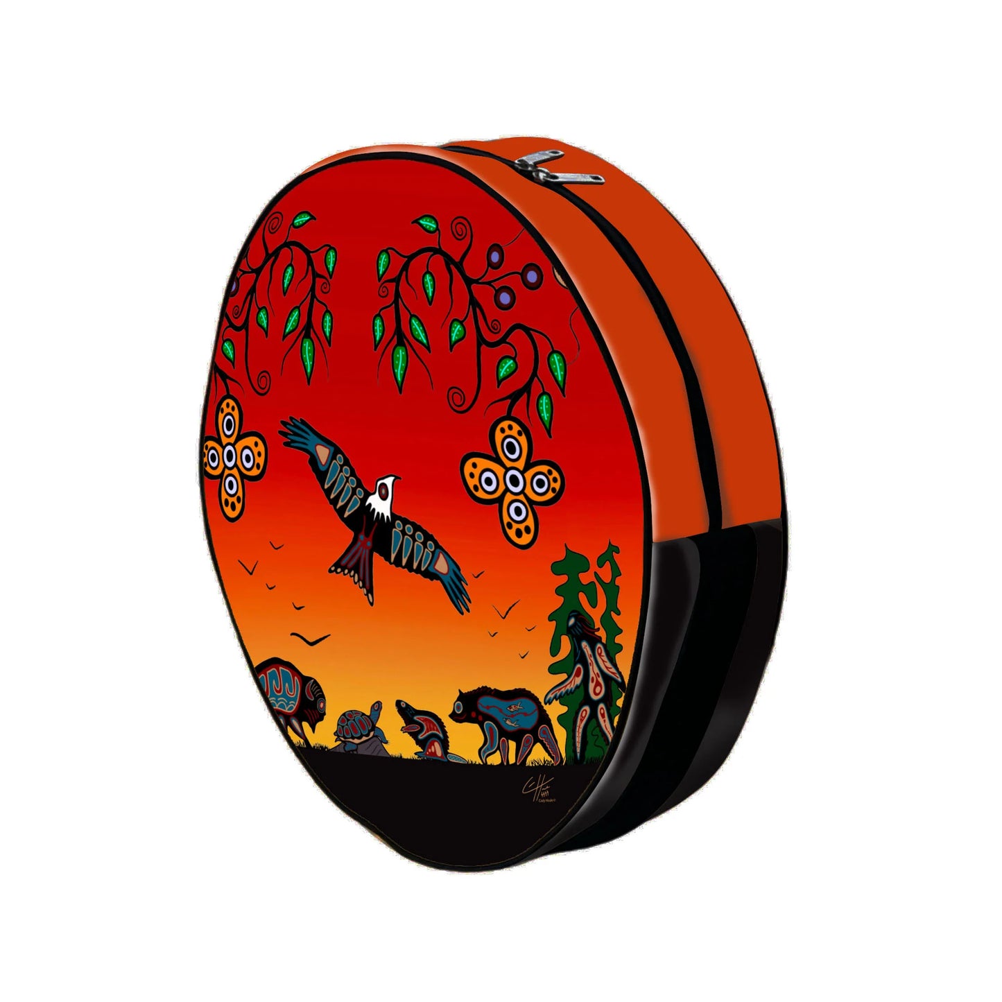 Cody Houle Seven Grandfather Teachings 17in Drum Bag