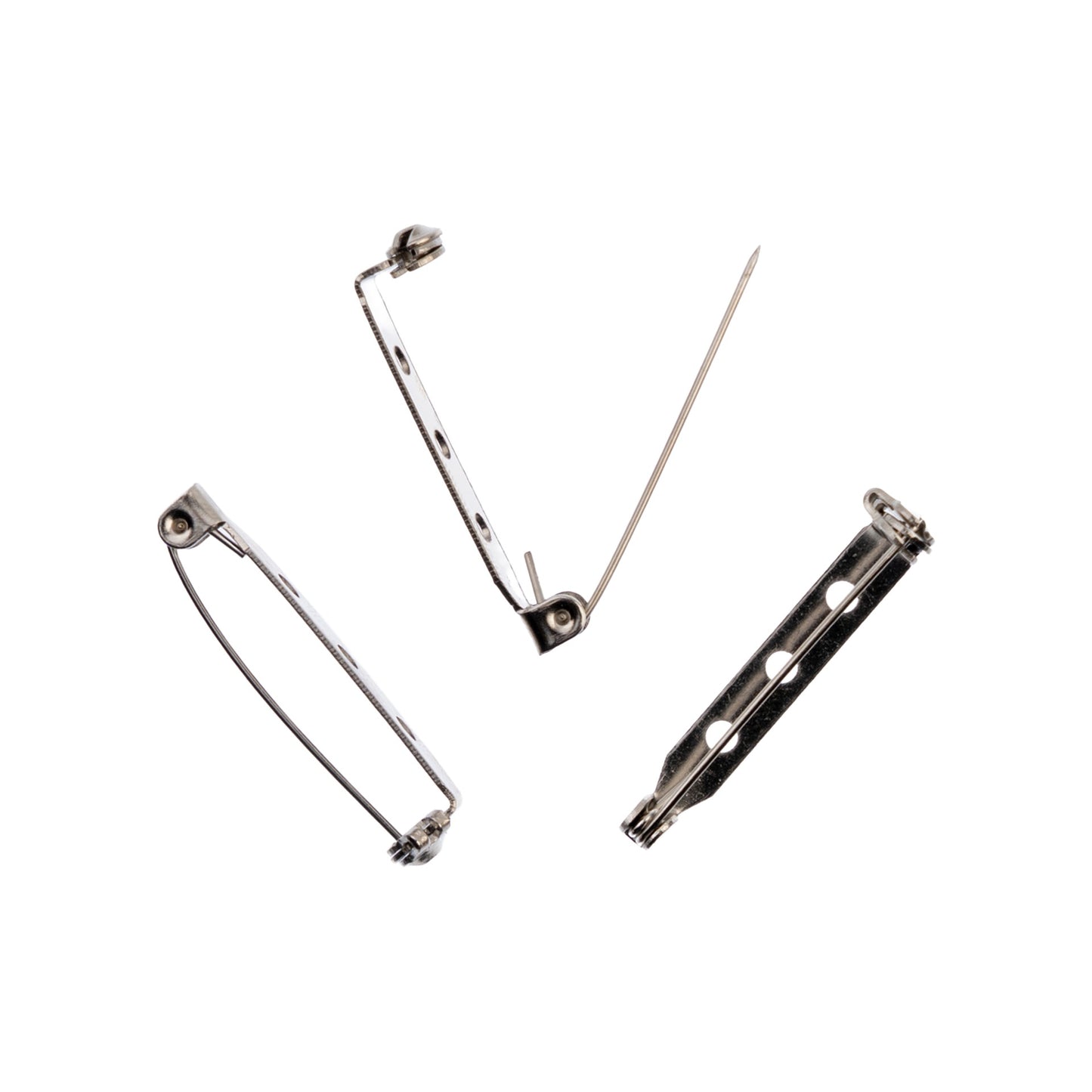 Bar Pins - 1.25in Nickel Color 100PCS