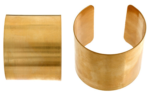 Brass Cuff Bracelets Flat Band 2in Wide 1PCS