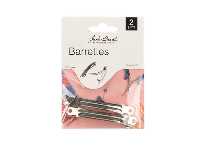 2 3/8in. Hair Barrettes Silver 2pcs