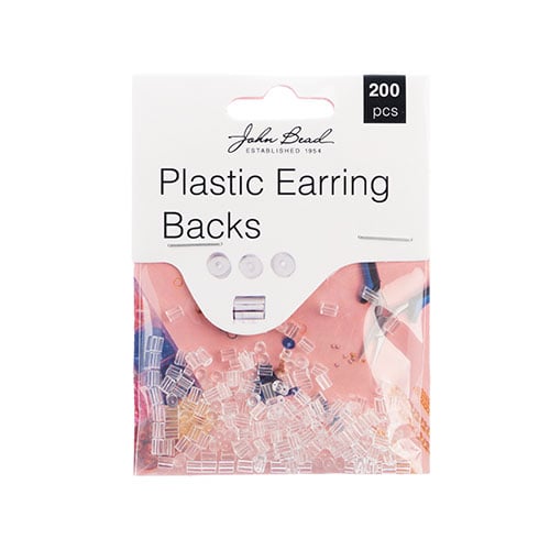 Plastic Earring Backs Clear 200pcs