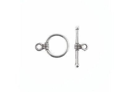 Toggle Clasp 11mm Antique Silver 9pcs