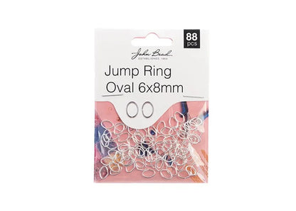 Jump Ring Oval 8x6mm Silver 88pcs