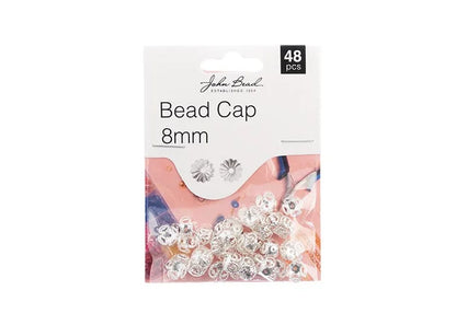 Bead Cap 8mm Silver 48pcs