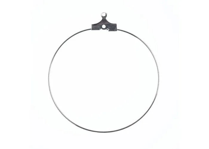 Earring Hoop Large (apx 38mm) Silver 10pcs