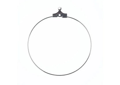 Earring Hoop Large (apx 38mm) Silver 10pcs
