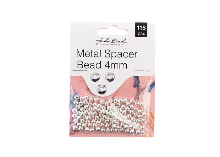 Metal Spacer Bead 4mm Silver 115pcs