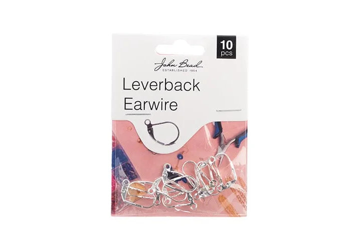 Earwire Leverback (apx 19mm) Silver 10pcs