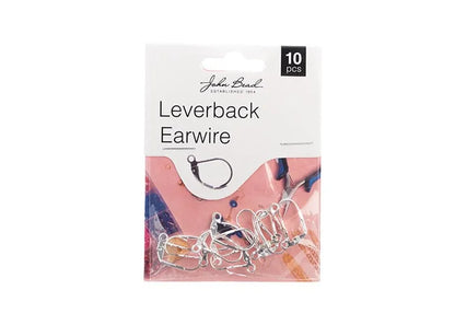 Earwire Leverback (apx 19mm) Silver 10pcs