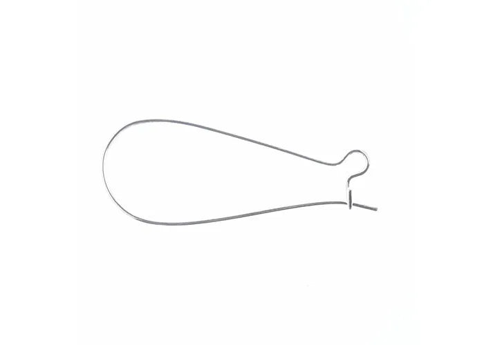 Earwire Kidney Large (apx 33x15mm) Silver 34pcs