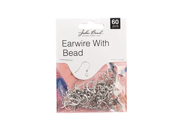 Earwire w/ Bead Antique Silver 60pcs