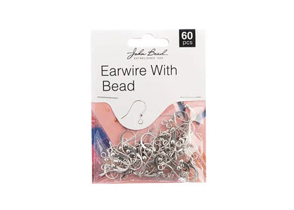 Earwire w/ Bead Antique Silver 60pcs