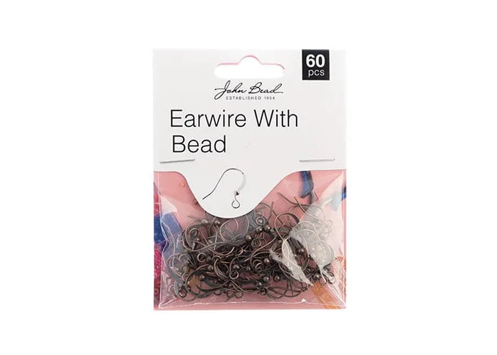 Earwire w/ Bead Antique Copper 60pcs
