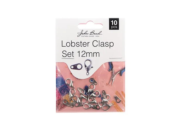 Lobster Clasp Set 12mm Antique Silver 10pcs