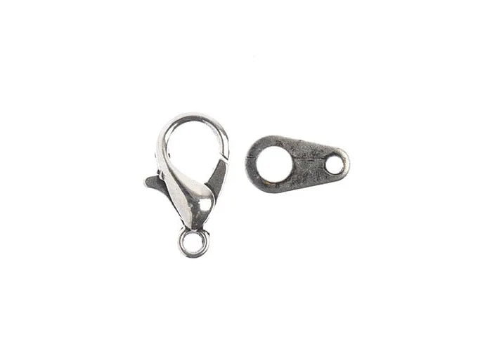 Lobster Clasp Set 12mm Antique Silver 10pcs