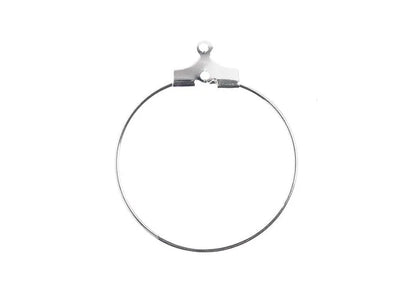Earring Hoop Medium (apx 25mm) Silver 12pcs