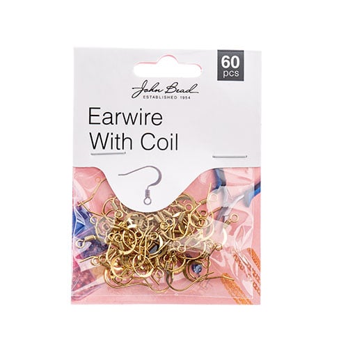 Earwire w/ Coil Antique Gold 60pcs