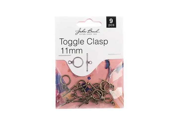 Toggle Clasp 11mm Antique Brass 9pcs