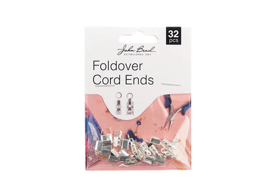 Fold Over Cord Ends (apx 4.5x4x10mm) Silver 32pcs