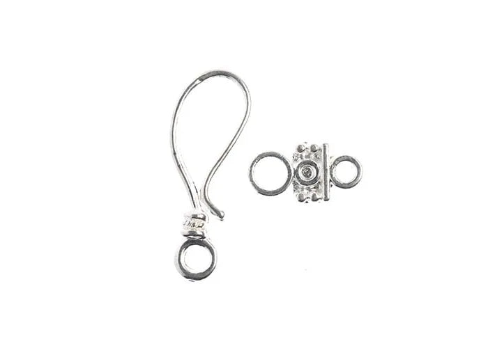 Hook Clasp Set 24mm Silver 5pcs
