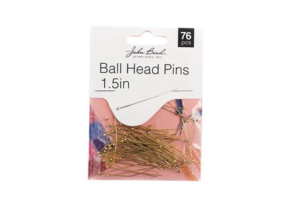Ball Head Pins 1.5in 24ga (0.02) Antique Gold 76pcs