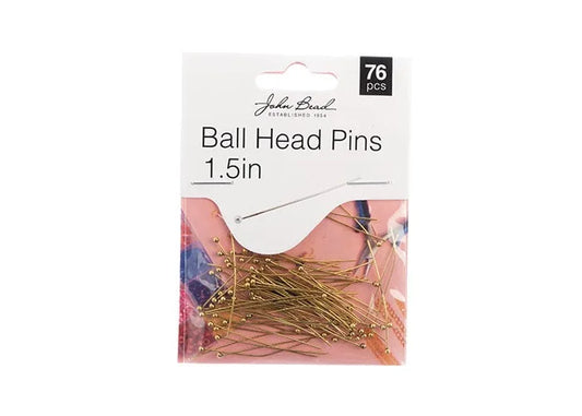 Ball Head Pins 1.5in 24ga (0.02) Antique Gold 76pcs