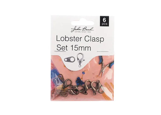 Lobster Clasp Set 15mm Antique Copper 6pcs