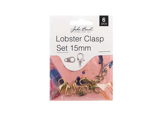 Lobster Clasp Set 15mm Antique Gold 6pcs