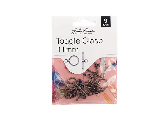 Toggle Clasp 11mm Antique Copper 9pcs
