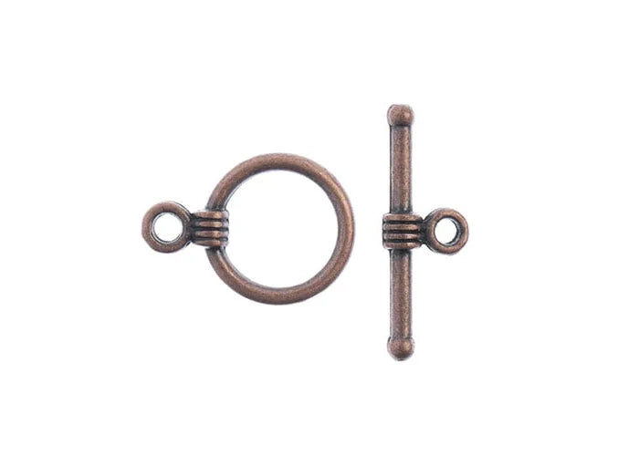 Toggle Clasp 11mm Antique Copper 9pcs