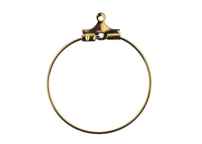 Earring Hoop Medium (apx 25mm) Gold 12pcs