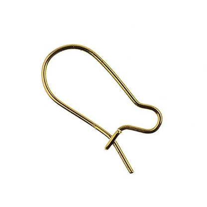 Earwire Kidney (apx 19x10mm) Gold 46pcs