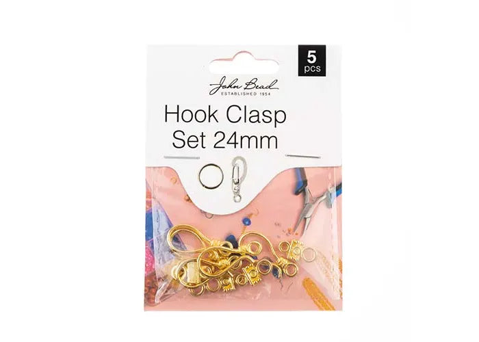 Hook Clasp Set 24mm Gold 5pcs
