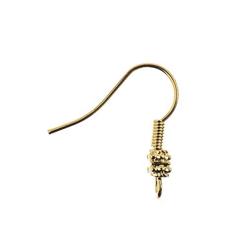 Earwire w/ Bali Bead Gold 8pcs