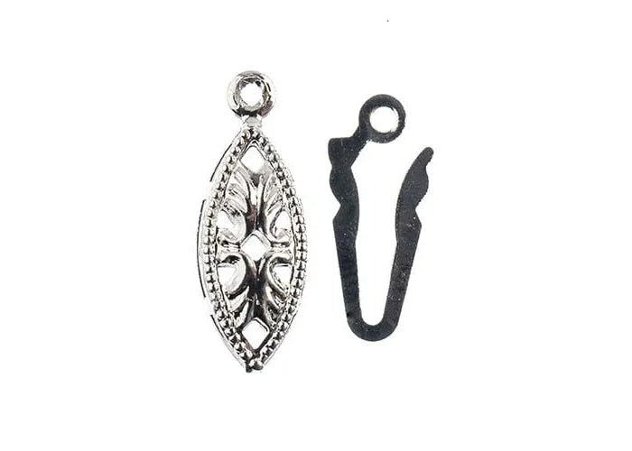 Fish Hook Clasp Set 6x20mm Silver 9pcs