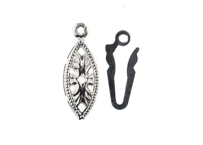 Fish Hook Clasp Set 6x20mm Silver 9pcs