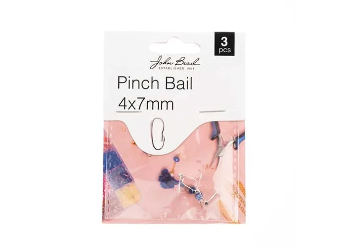 Pinch Bail 4x7mm Silver 3pcs