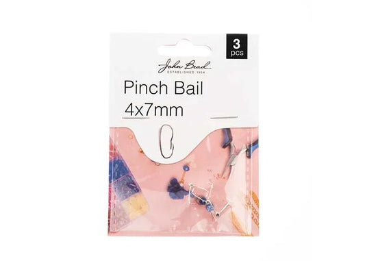 Pinch Bail 4x7mm Silver 3pcs