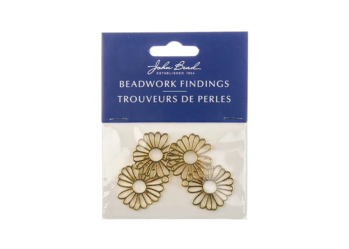 Beadwork Findings Gold Pendant Flower 25x28mm 4pcs